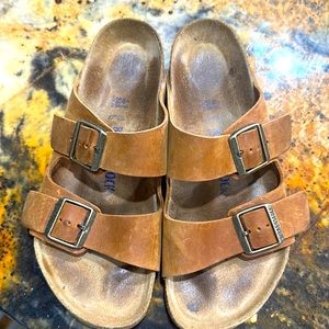 Birkenstock unisex Arizona Soft Footbed cognac